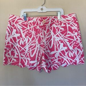 Lilly Pulitzer Pink and White Buttercup Scalloped Shorts